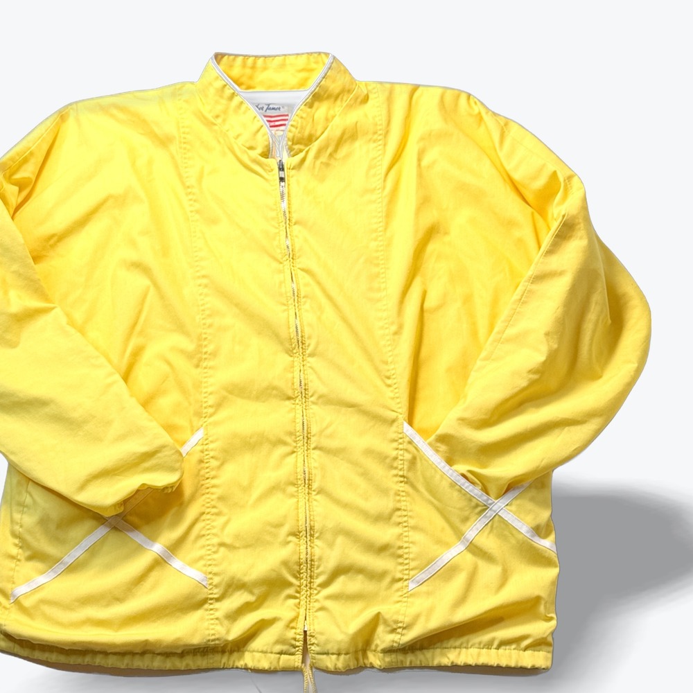 Vintage Weather Tamer Windbreaker Jacket 80s Full Zip Bomber Yellow Size XL
